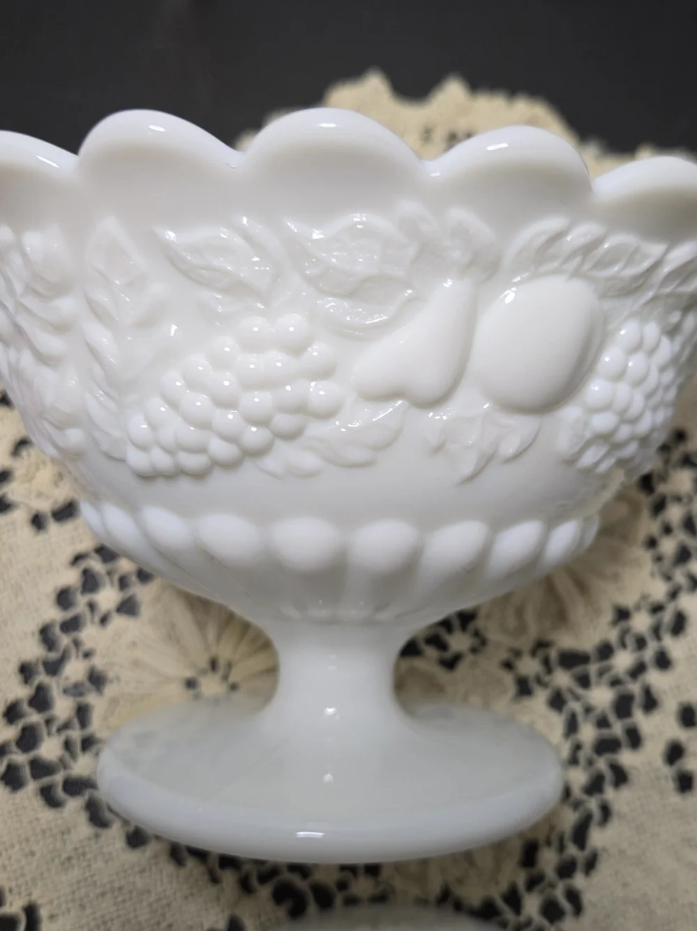 Classic White Milk Glass Covered Compote Bowl